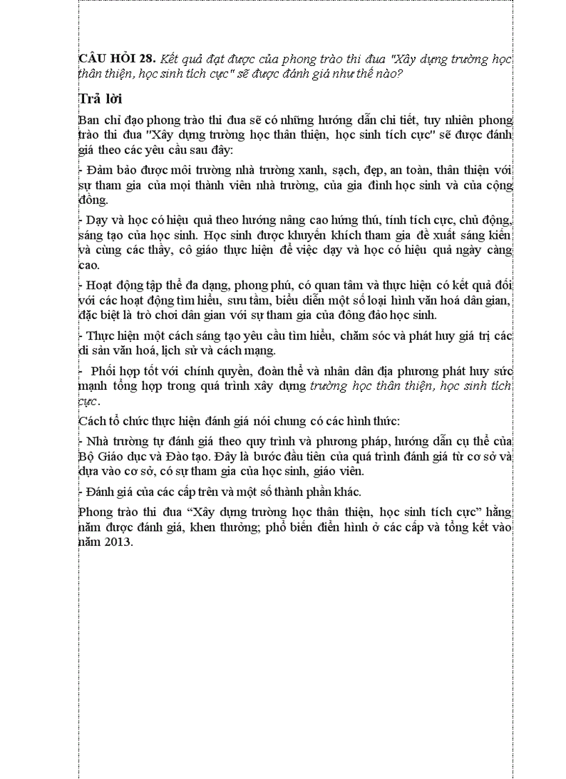 image for page Hỏi đáp về trường học thân thiện học sinh tích cực