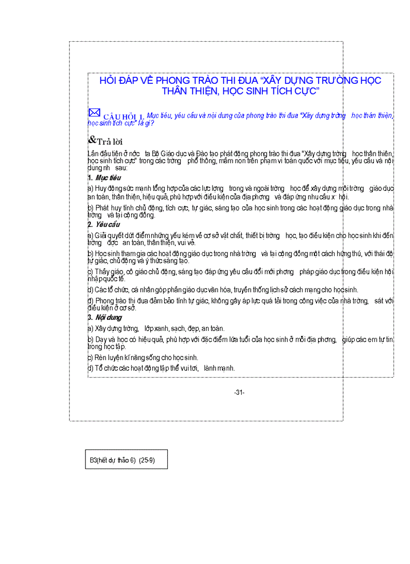 image for page Hỏi và đáp về trường học thân thiện học sinh tích cực