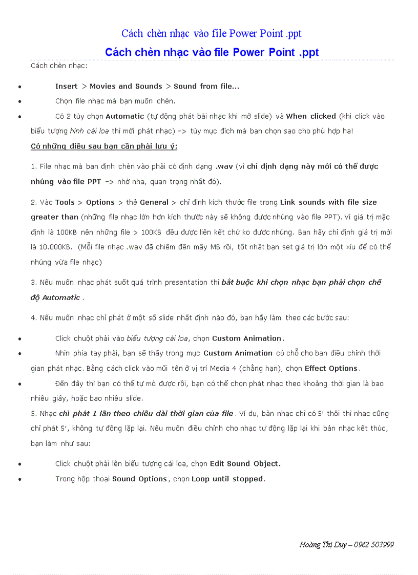 image for page HOT Cách chèn nhạc vào file Power Point ppt