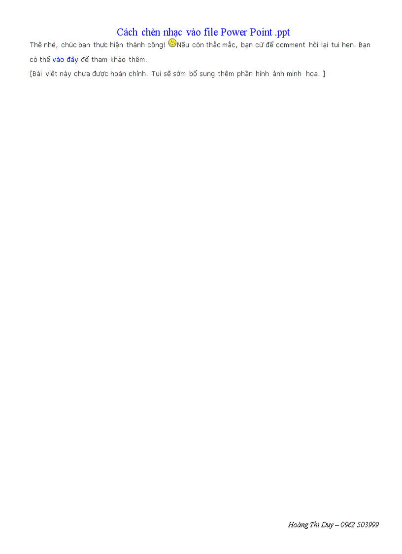 image for page HOT Cách chèn nhạc vào file Power Point ppt