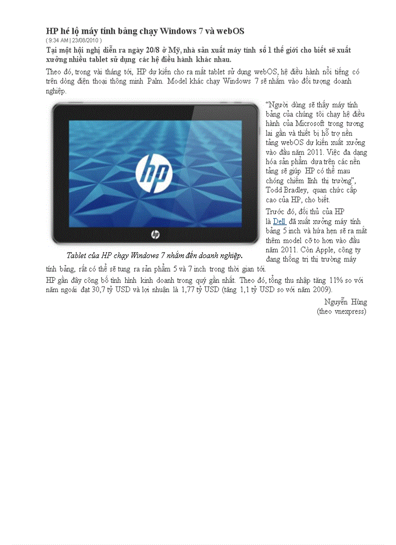 image for page HP voi Windows 7 va webOS