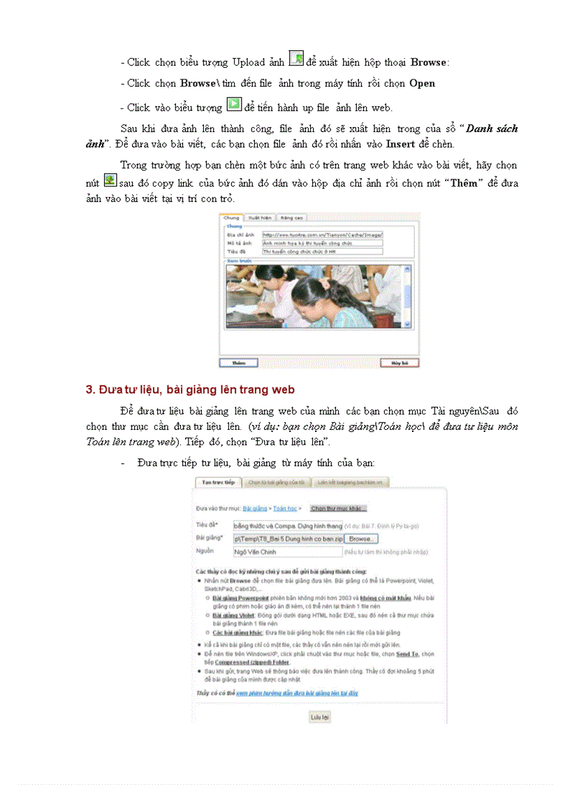 image for page Hướng dẫn các chức năng quản trị website