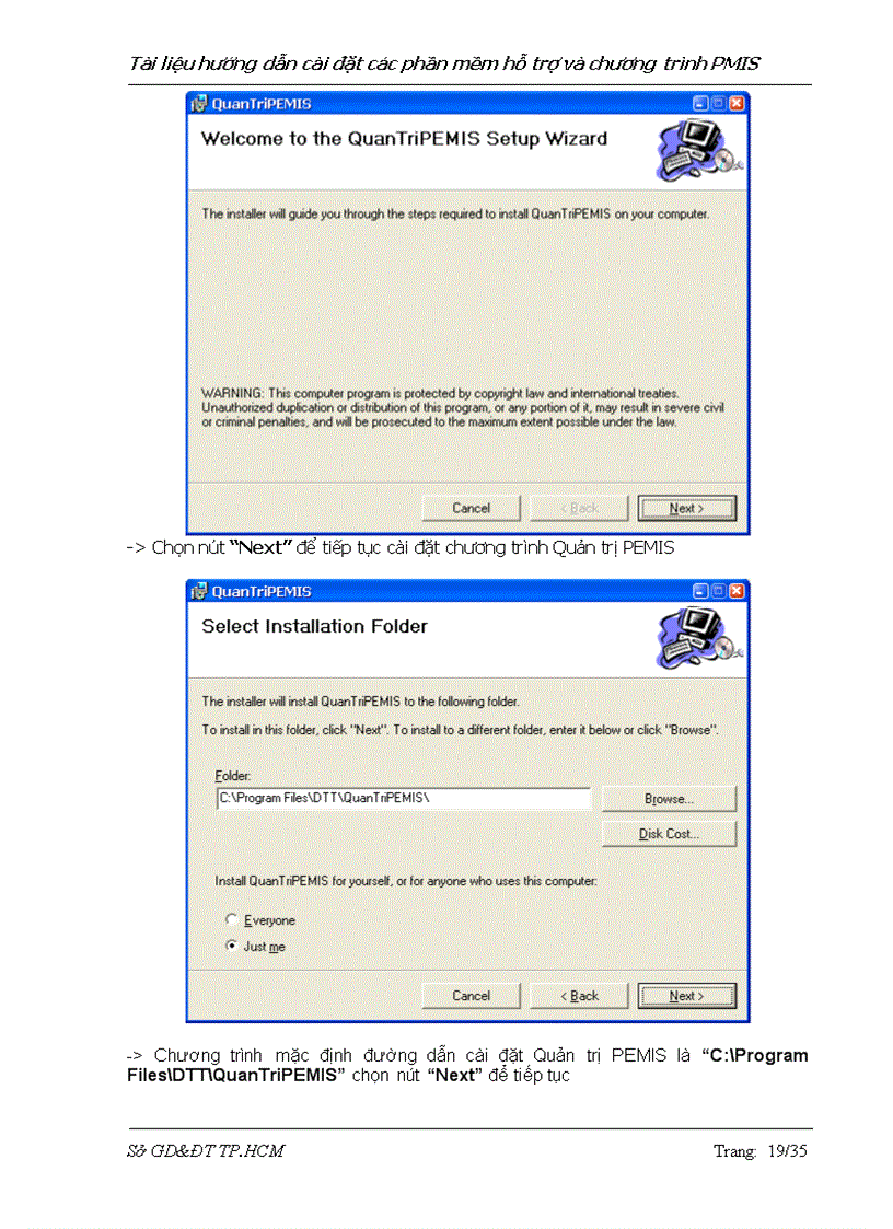 image for page Hướng dẫn cài đặt PMIS phần mềm quản lí cán bộ giáo viên