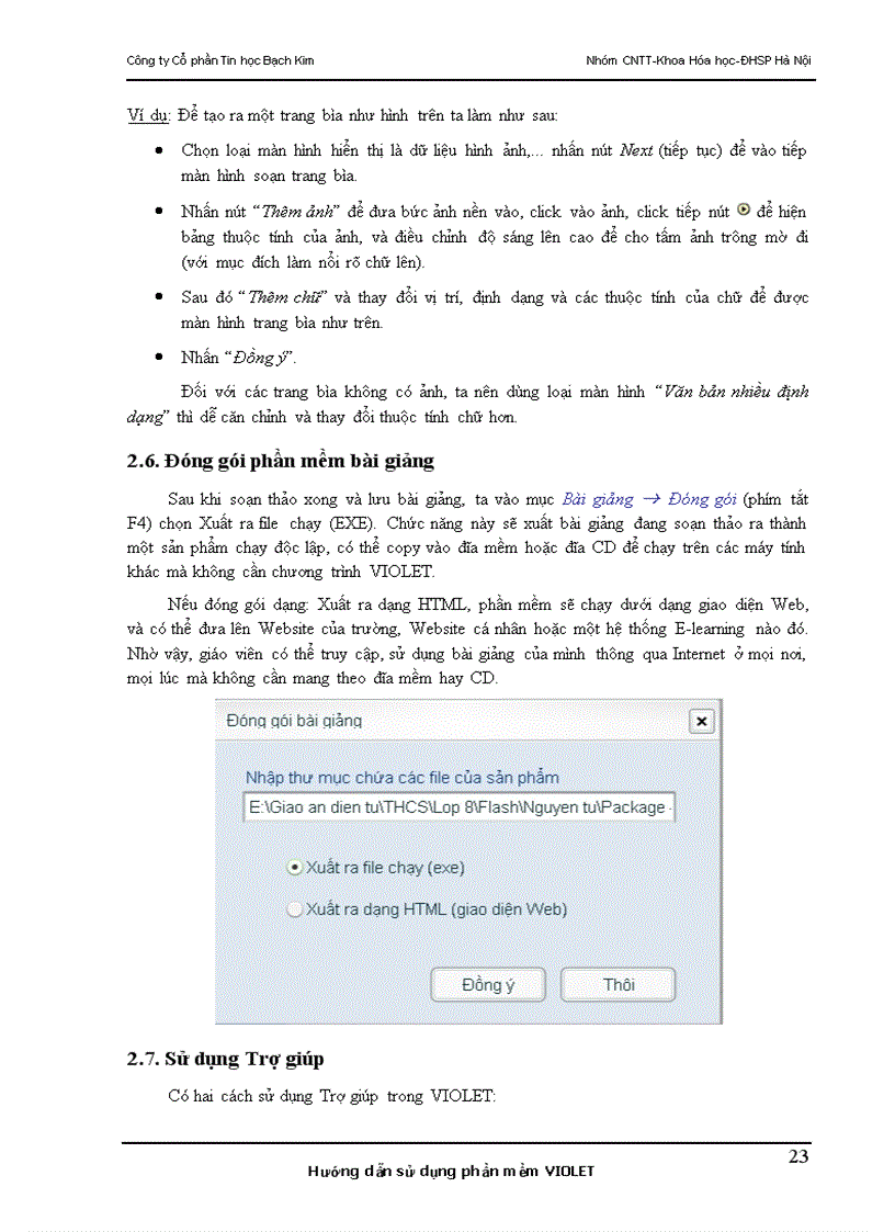 image for page Hướng dẫn cài đặt và sdụng phần mềm Violet phục vụ dạy học