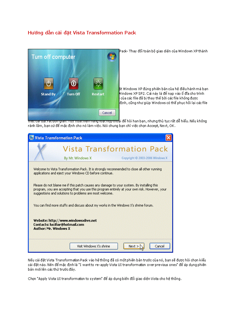 image for page Hướng dẫn cài đặt Vista Transformation Pack