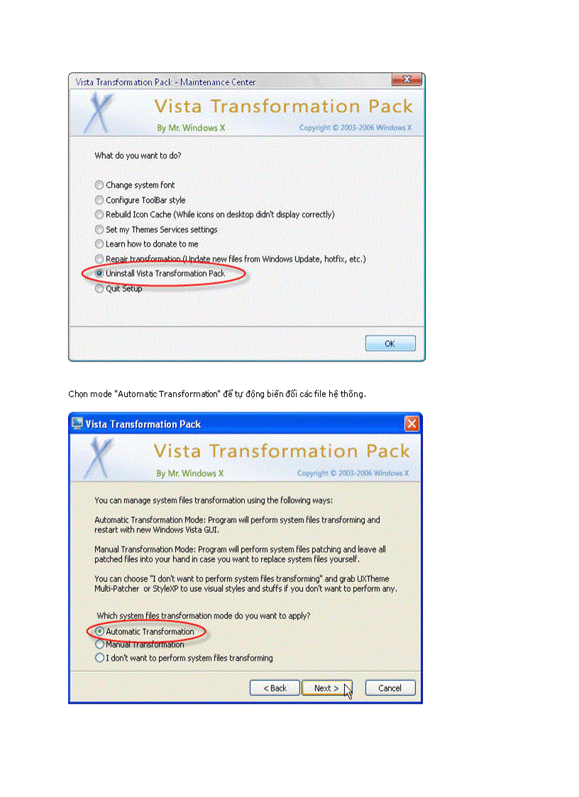 image for page Hướng dẫn cài đặt Vista Transformation Pack
