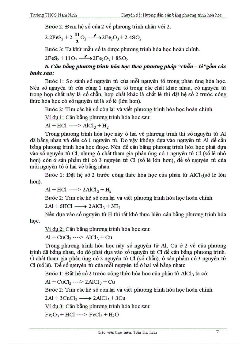 image for page Hướng dẫn cân bằng phương trình hóa học