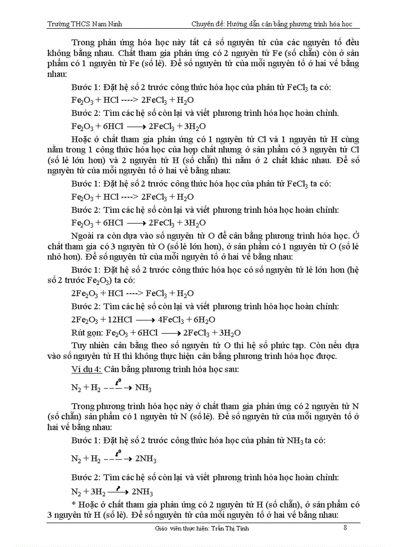 image for page Hướng dẫn cân bằng phương trình hóa học
