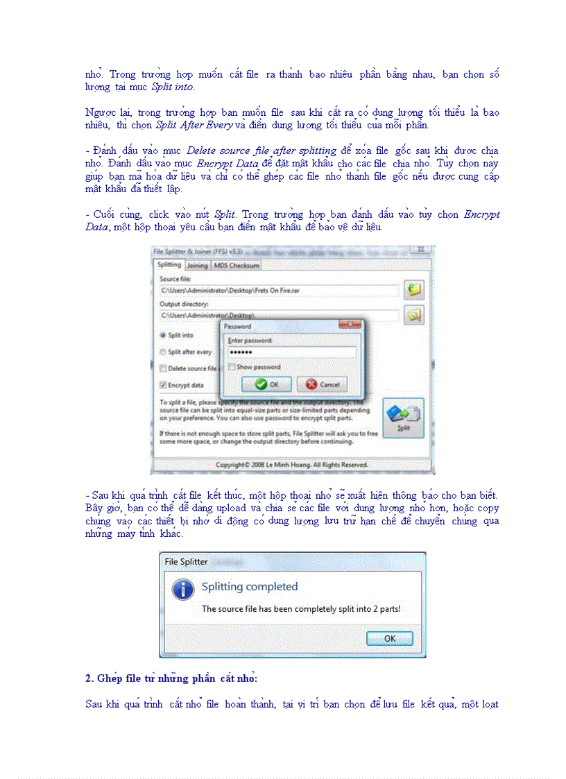 image for page Hướng dẫn chia nhỏ và ghép file