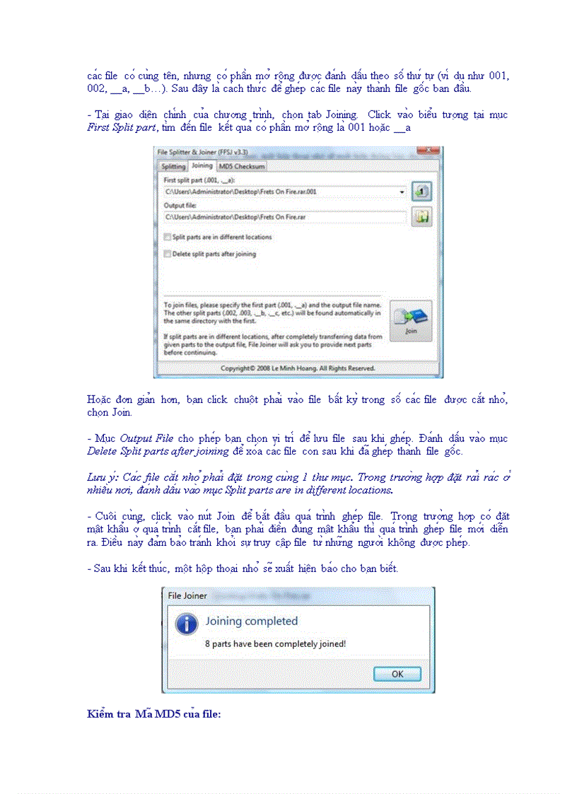 image for page Hướng dẫn chia nhỏ và ghép file