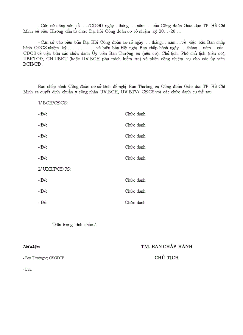 image for page Hướng dân Đại hội Công đoàn NK 2010 2012