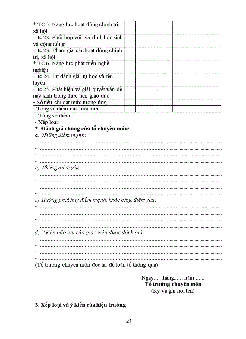 image for page Hướng dẫn đánh giá xếp loại gv theo chuẩn