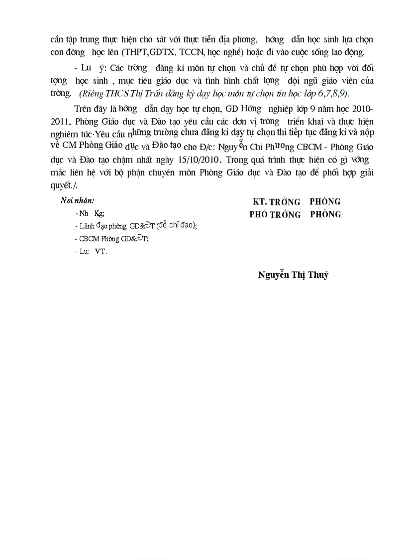 image for page Hướng dẫn dạy tự chọn