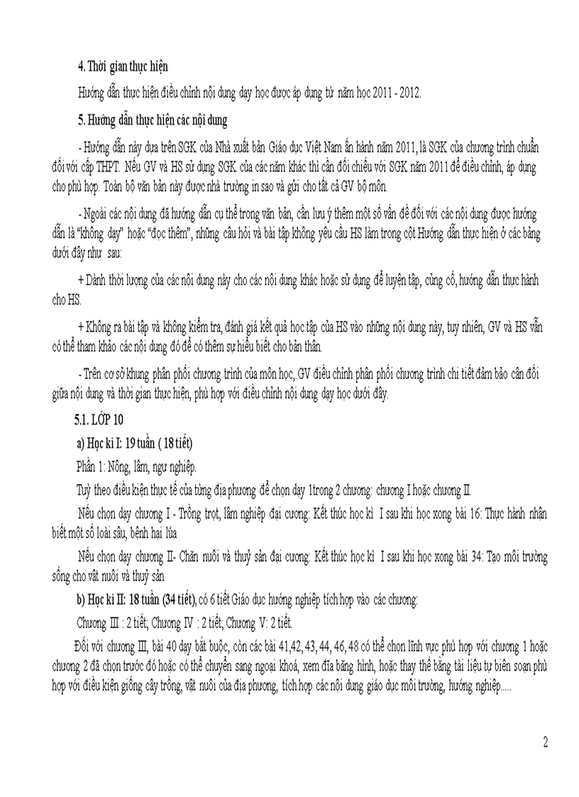 image for page Hướng dẫn điều chỉnh nội dung dạy học giảm tải môn công nghệ cấp thpt