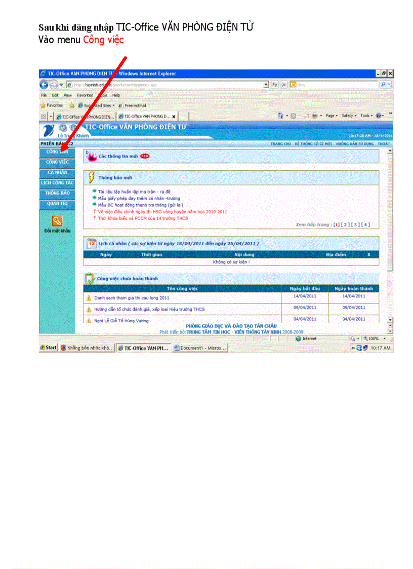 image for page Hướng dẫn gửi dữ liệu trên Tic office