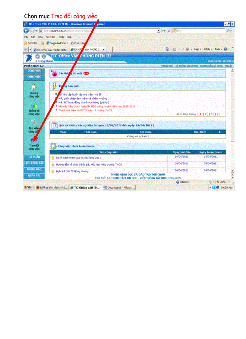 image for page Hướng dẫn gửi dữ liệu trên Tic office