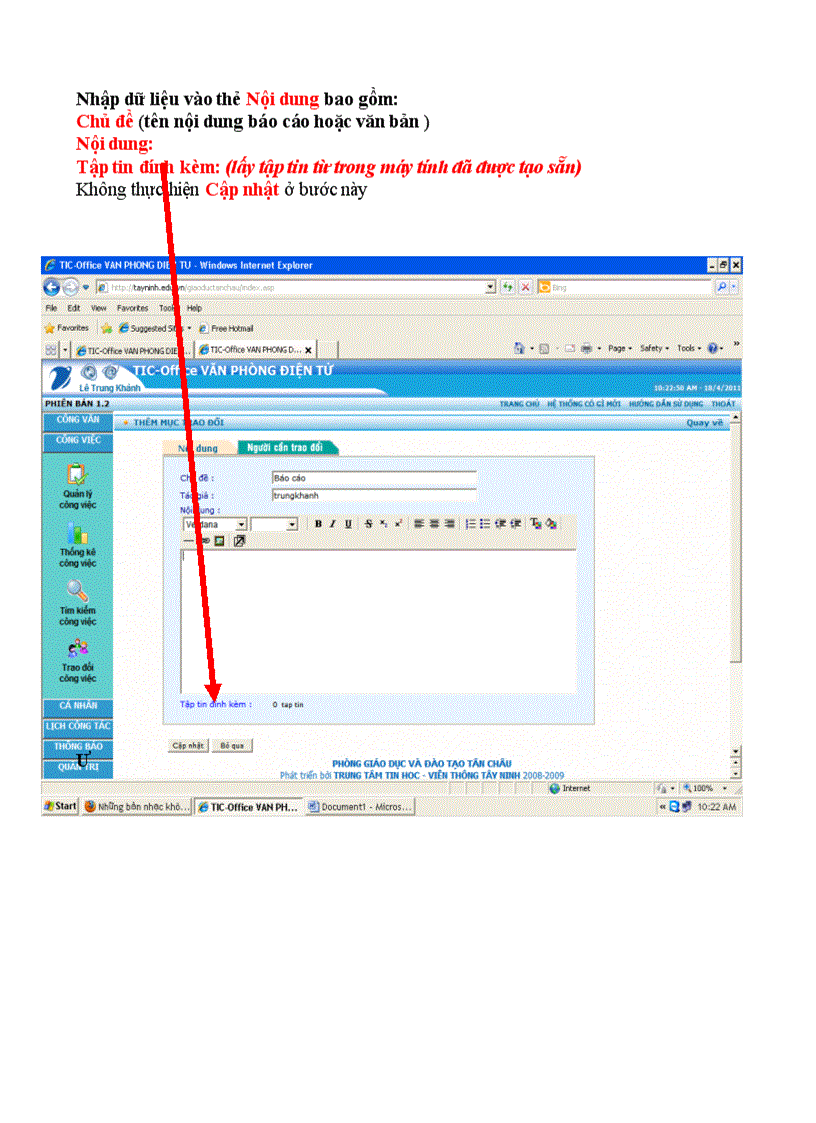 image for page Hướng dẫn gửi dữ liệu trên Tic office