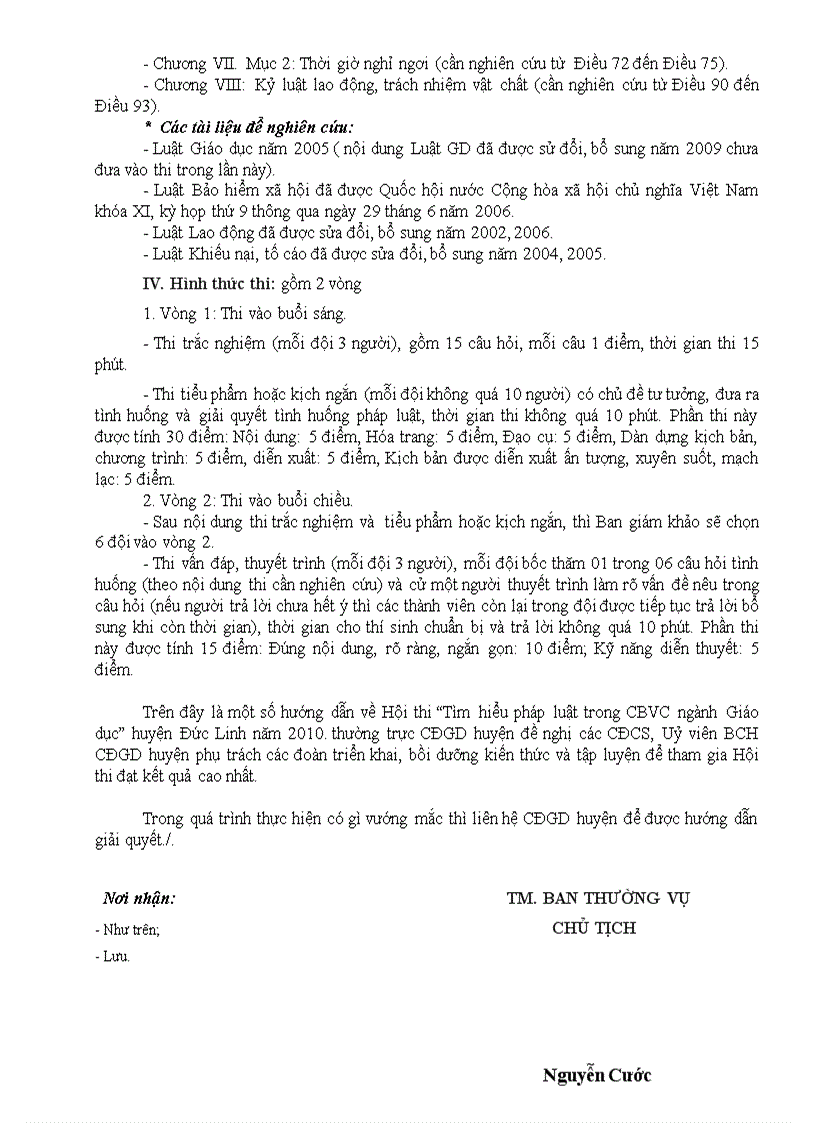 image for page Huong dan hoi thi tim hieu phap luat 2010