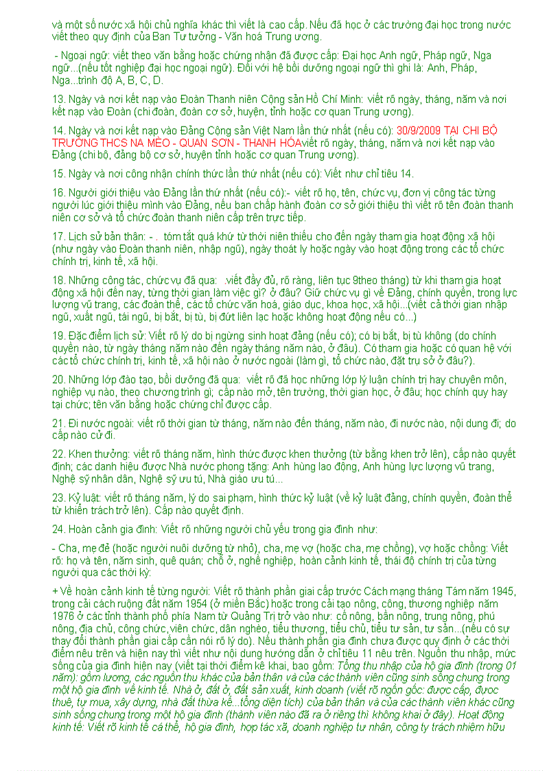 image for page Hướng dẫn khai lí lịch đảng viên