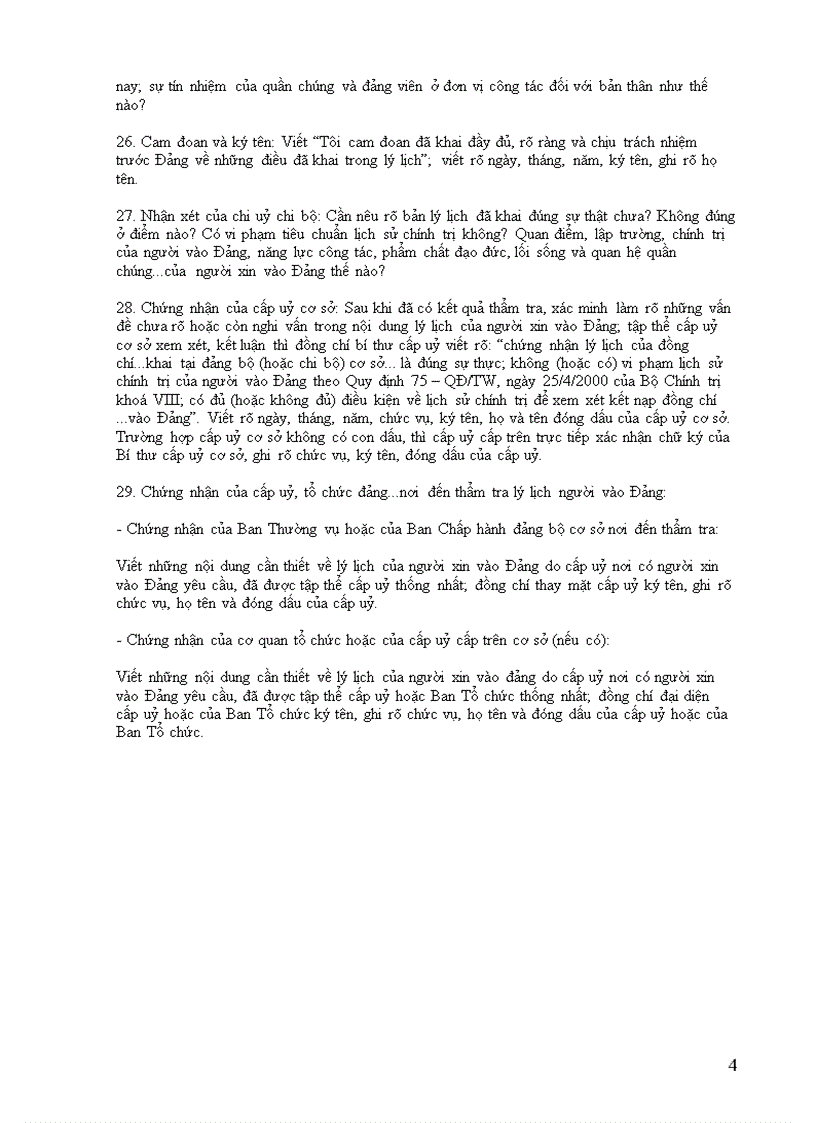 image for page Hướng dẫn khai lý lịch của người xin vào đảng