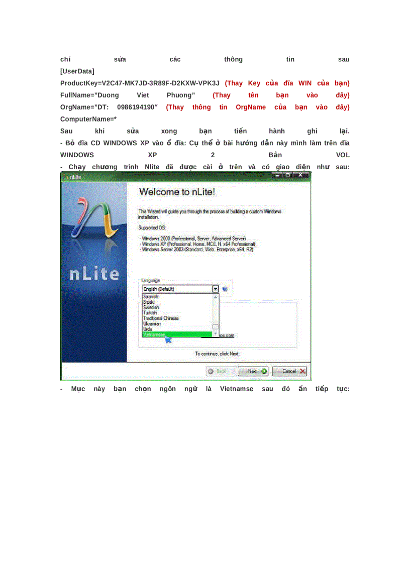 image for page Hướng dẫn làm đĩa cài đặt windows XP full tự boot