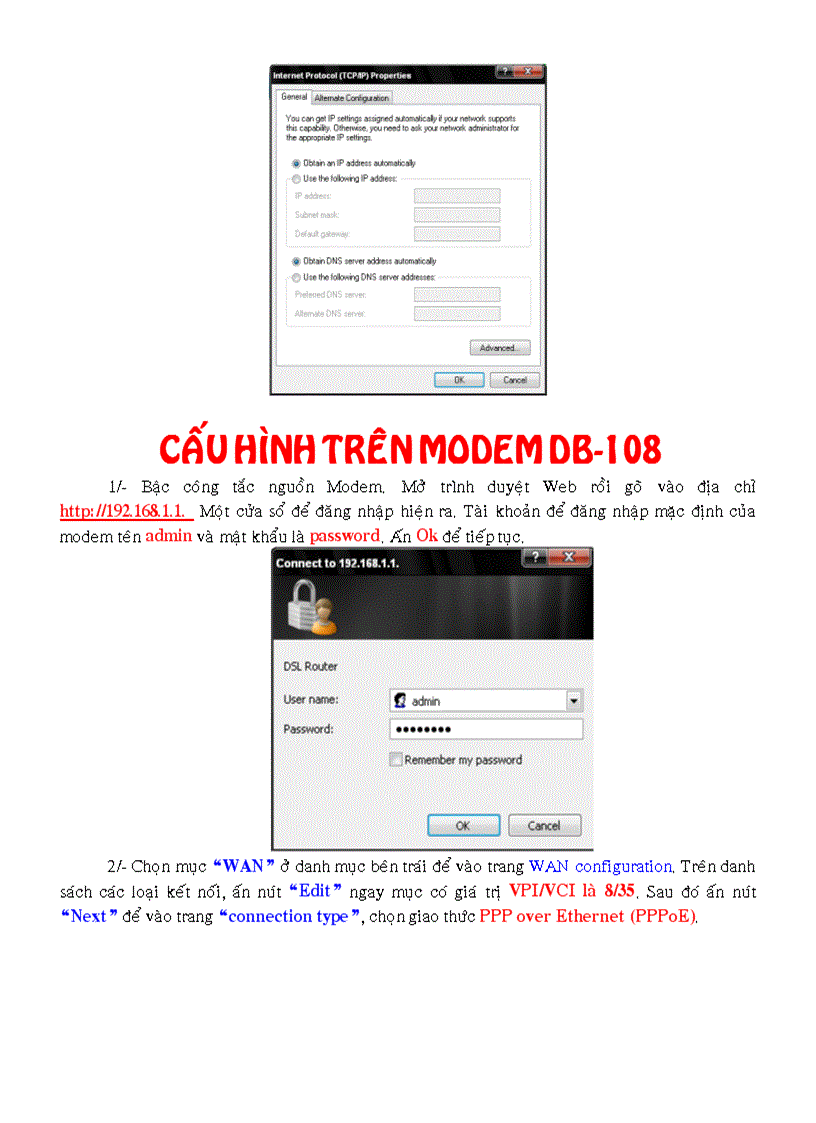 image for page Hướng dẫn lắp đặt nhanh ADSL