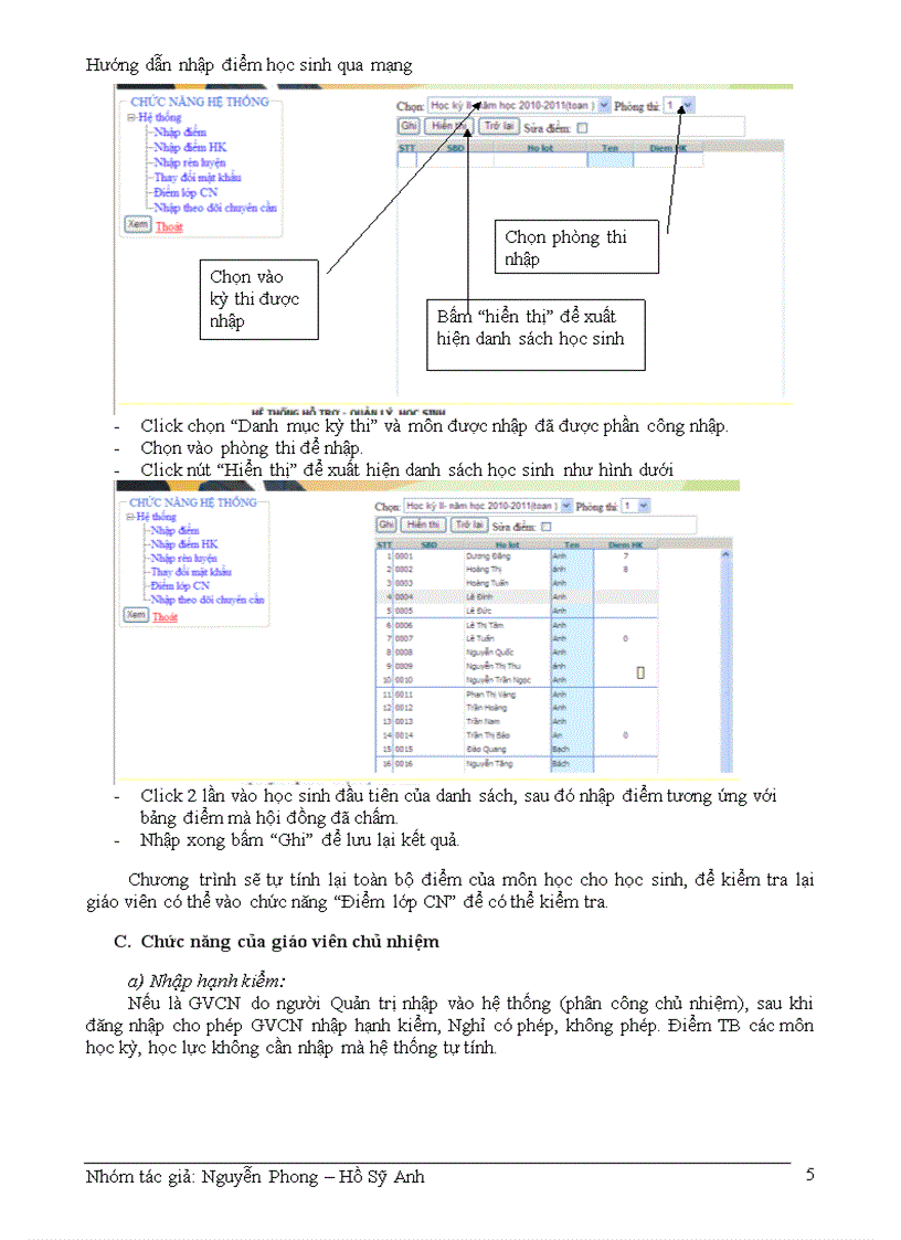 image for page Hướng dẫn nhập điểm