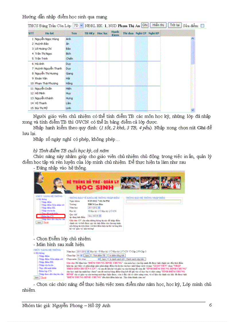 image for page Hướng dẫn nhập điểm