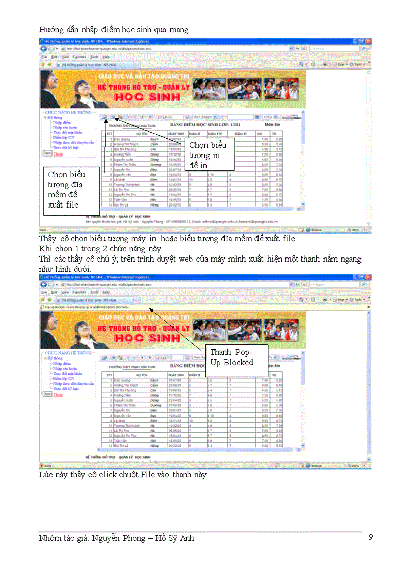 image for page Hướng dẫn nhập điểm