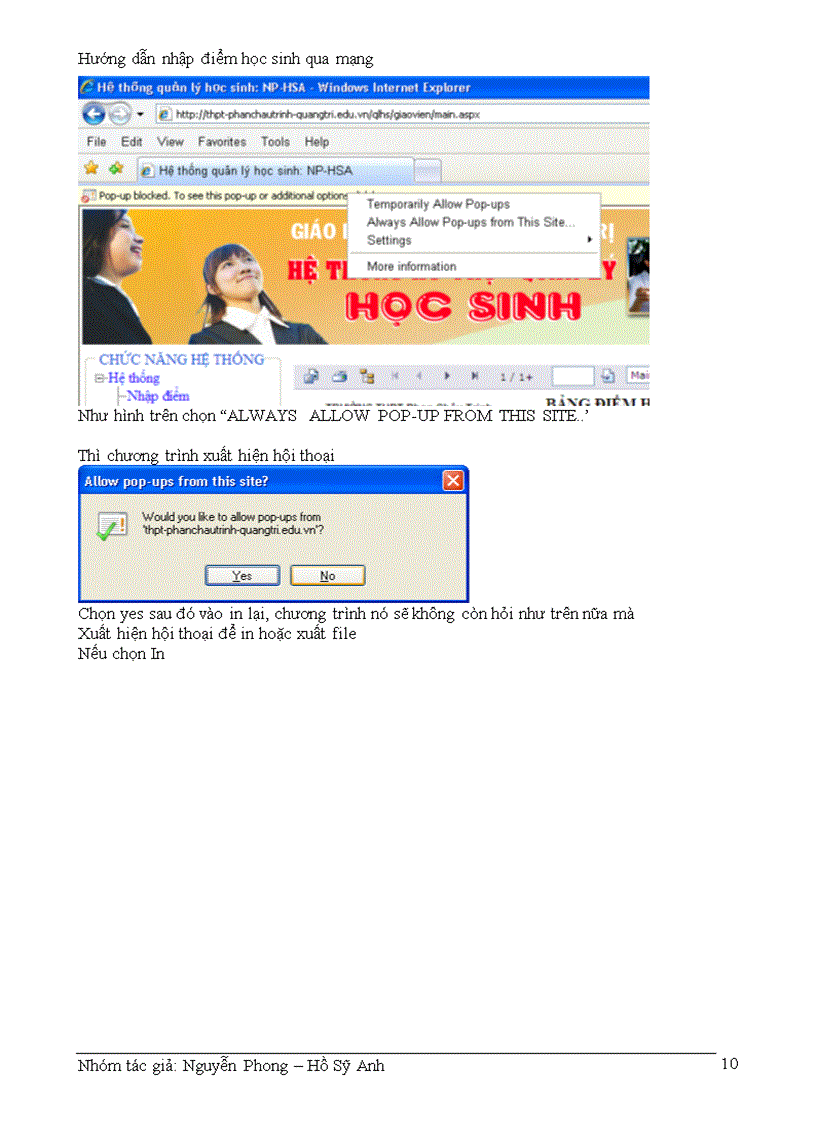 image for page Hướng dẫn nhập điểm