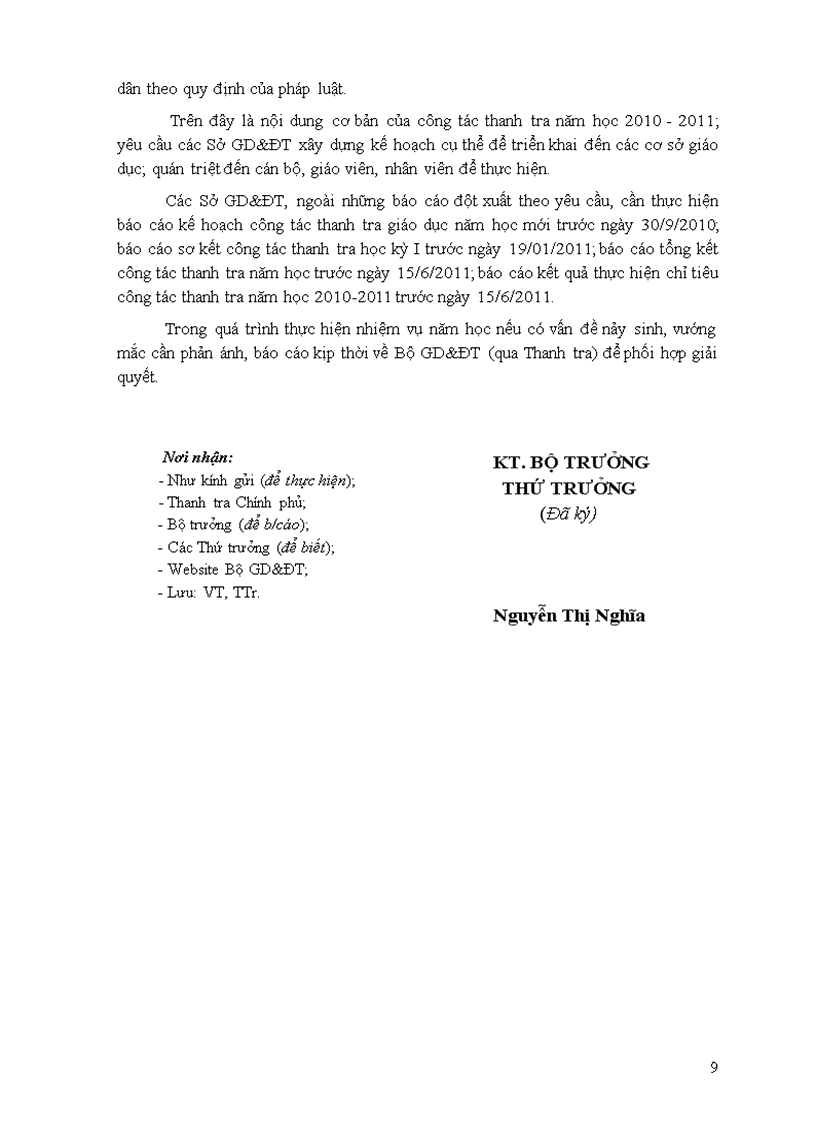 image for page Hướng dẫn nhiệm vụ thanh tra năm học 2010 2011