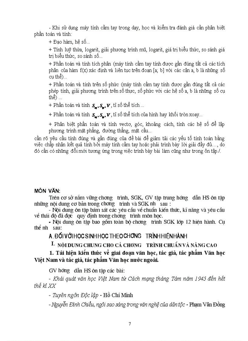 image for page Hướng dẫn ôn thi TN các môn năm 2009