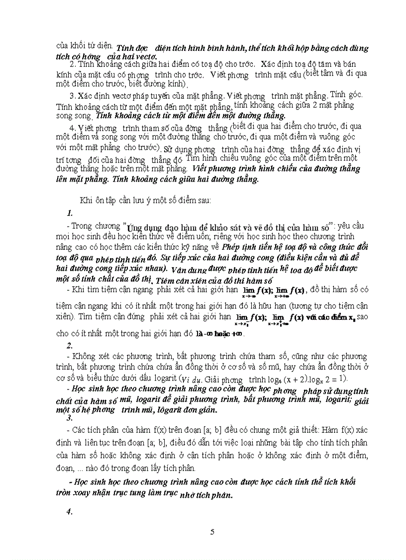 Hướng dẫn ôn thi TN THPT năm 2009 Các môn