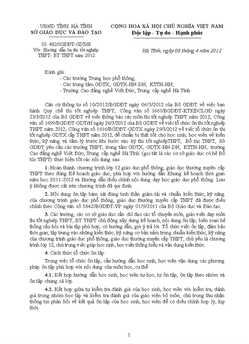 image for page Hướng dẫn ôn thi TNTHPT 2012