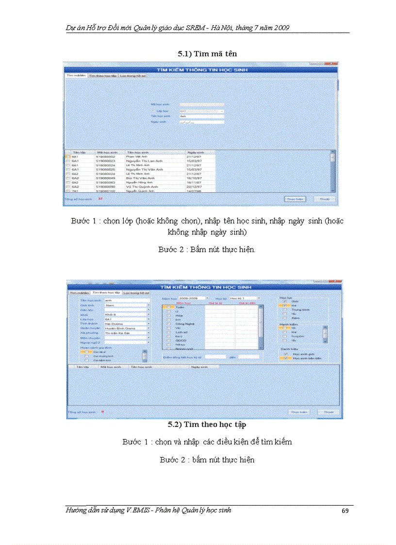 image for page Hướng dẫn phân hệ quản lí học sinh