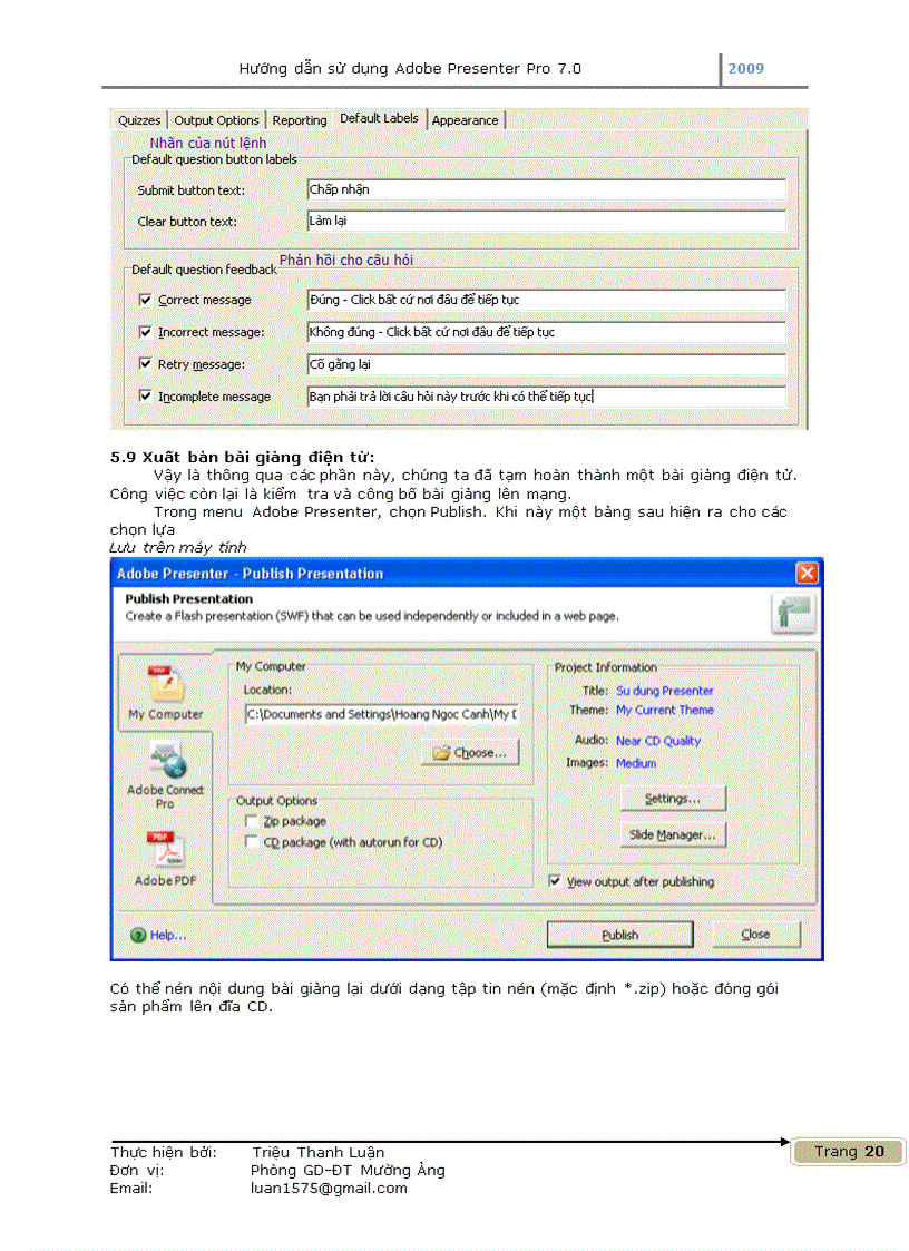 image for page Huong dan su dung Adobe Presenter ban cap nhat