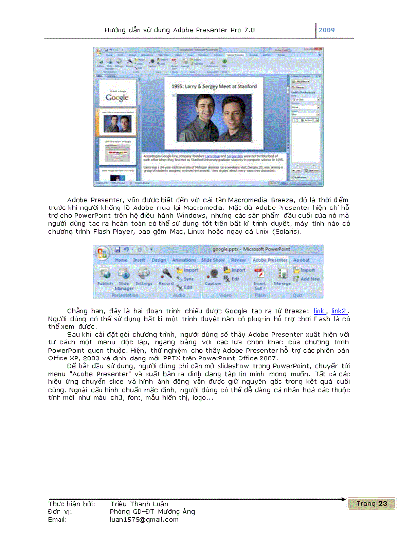 image for page Huong dan su dung Adobe Presenter ban cap nhat