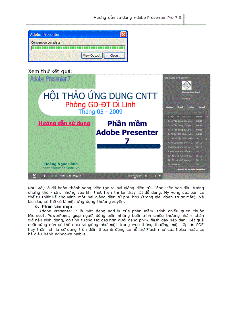 image for page Hướng dẫn sử dụng Adobe Presenter Pro 7 0