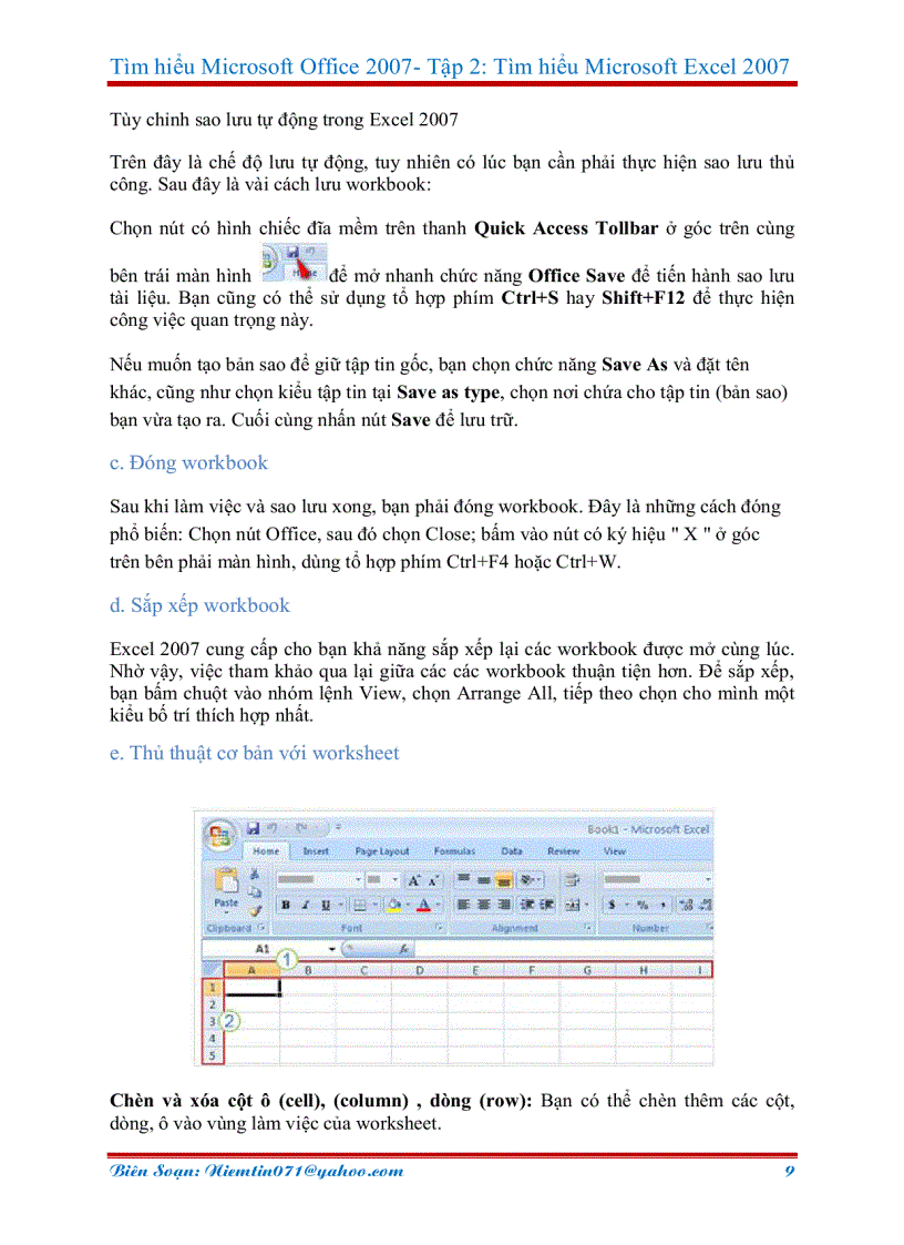 image for page Hướng dẫn sử dụng Excel 2007