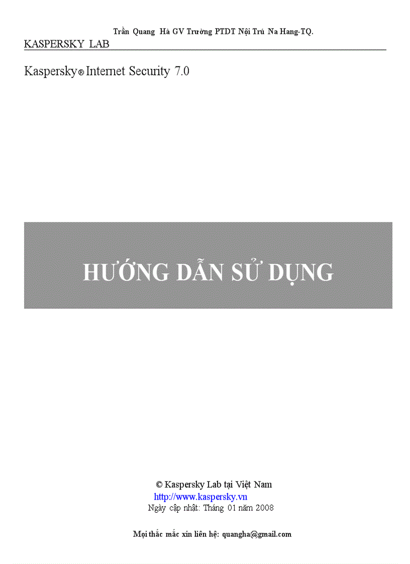 Hướng dẫn sử dụng Kapersky 7