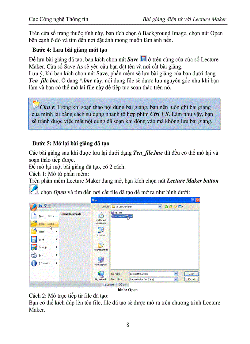 image for page Huong dan su dung LectureMaker chuan