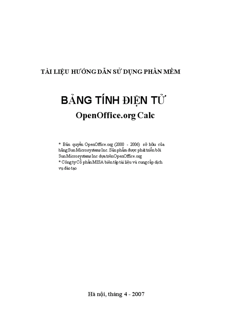 image for page Hướng dẫn sử dụng OpenOffice Calc