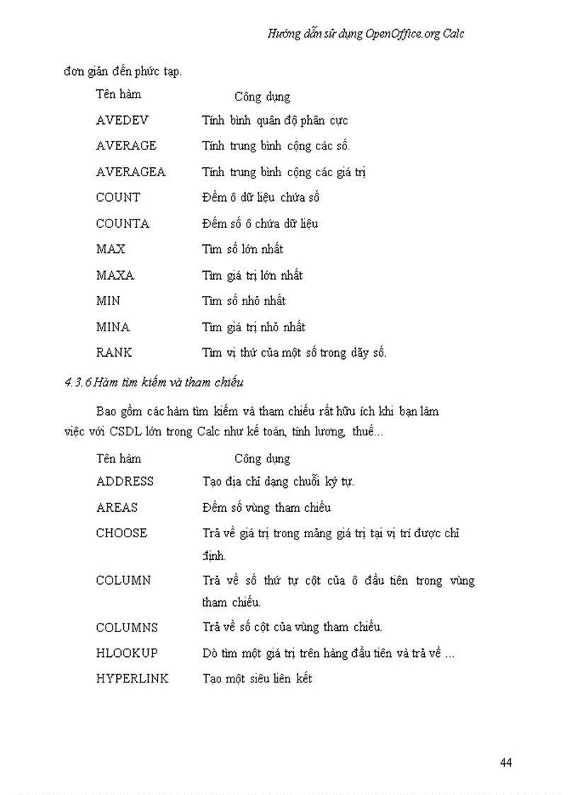 image for page Hướng dẫn sử dụng OpenOffice Calc