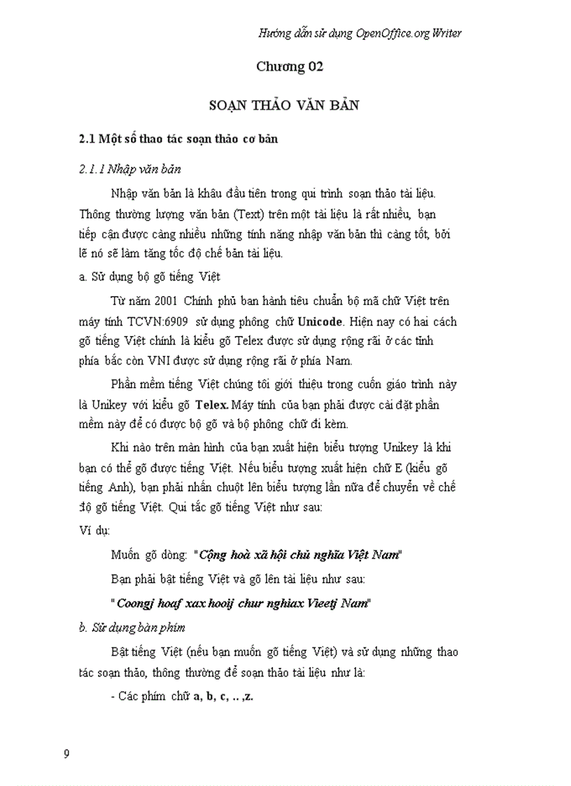 image for page Hướng dẫn sử dụng OpenOffice Writer