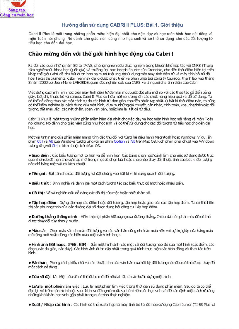image for page Hướng dẫn sử dụng phần mềm hình học Carbi