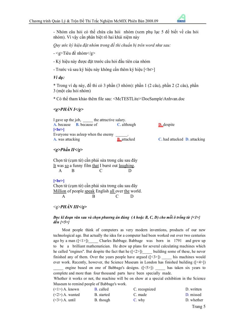 image for page Hướng dẫn sử dụng phàn mềm trắc nghiệm tốt nhất McMix