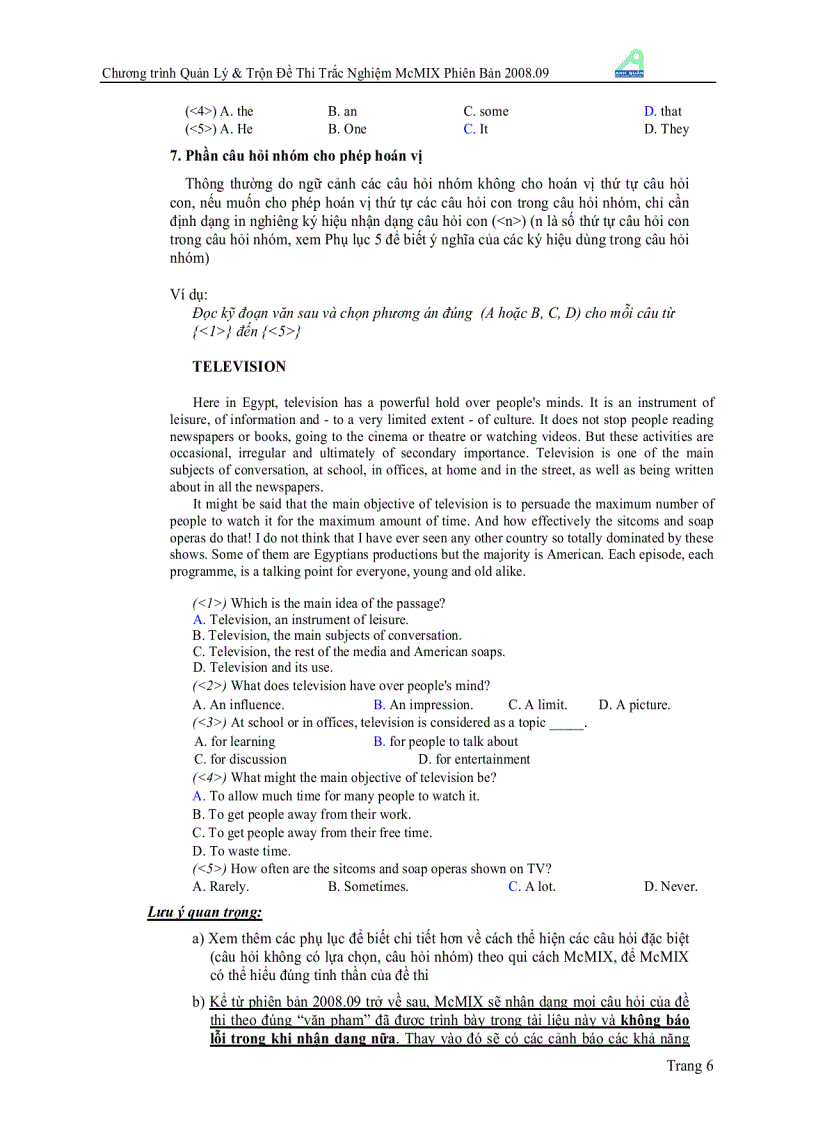 image for page Hướng dẫn sử dụng phàn mềm trắc nghiệm tốt nhất McMix