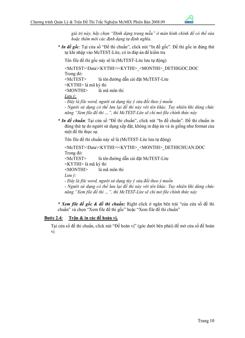 image for page Hướng dẫn sử dụng phàn mềm trắc nghiệm tốt nhất McMix