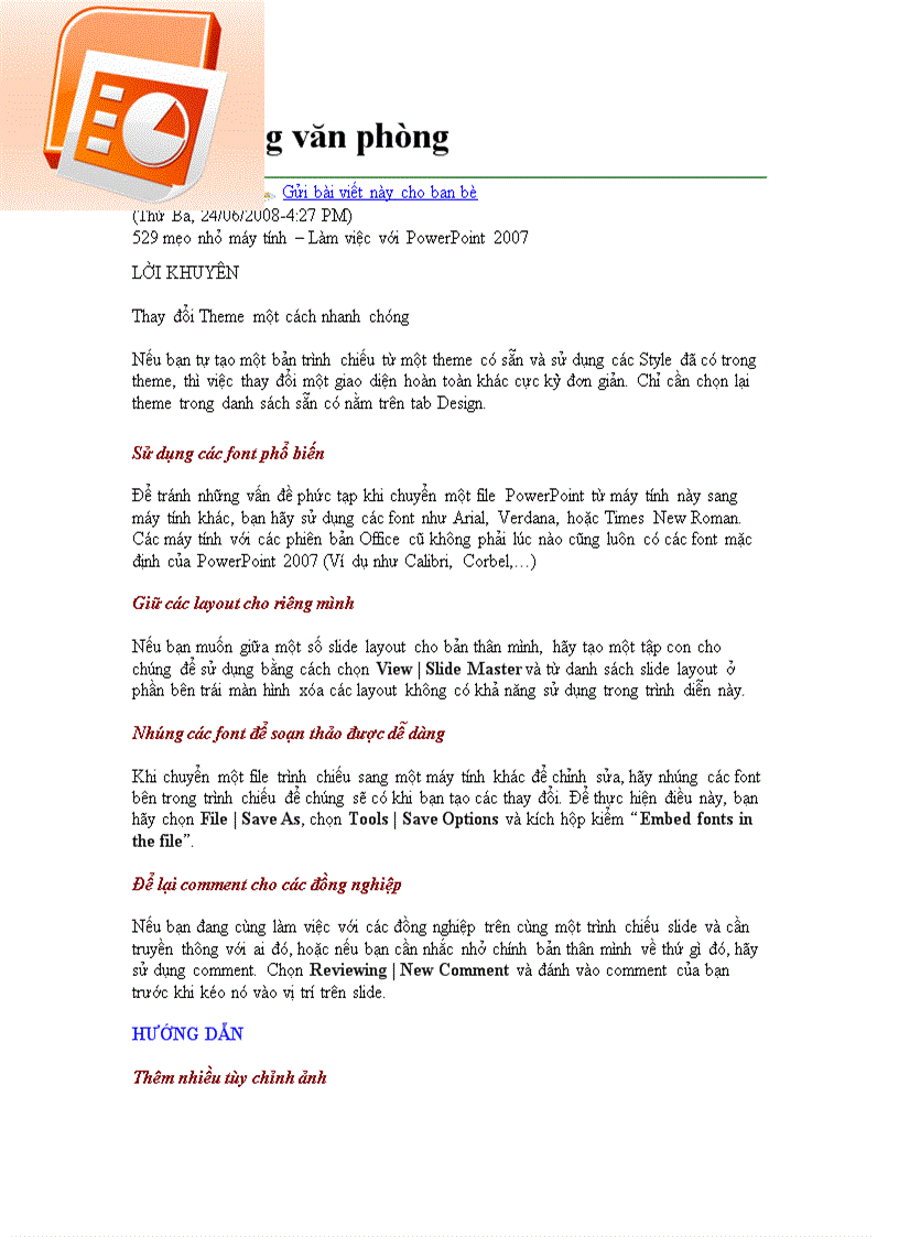 image for page Hướng dẫn sử dụng Power point từ A đến Z