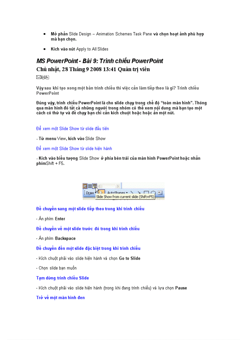 image for page Hướng dẫn sử dụng Power point từ A đến Z